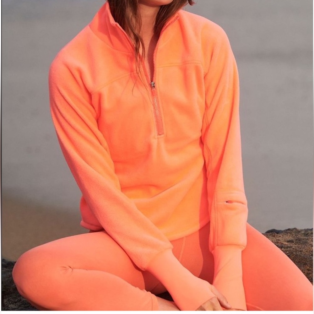 NWOT Free People Great Heights Neon 1/4 Zip Pullover